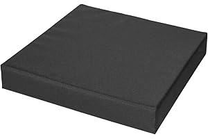 FOAMHAVEN Waterproof Garden Seat Pads – 4cm Thick Cushions for Outdoor & Indoor Chairs, High-Density Foam, Anti-Slip, Washable Cover- Patio, Dining, Sofa & Bench Use (Black, 36 x 36 cm (14" x 14"))