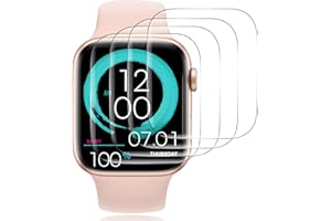 Carantee 4 Stück TPU für Panzerglas für Apple Watch 9/8/7 45mm Schutzfolie, 9H Härte Schutzglas Panzerfolie für Watch 9/8/7 45mm Panzer Schutz Glas, HD Klar mit Fingerabdruck-ID Displayschutzfolie