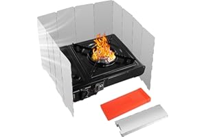 yolzhxe Parabrezza Campeggio, Paravento Fornello, Alluminio Pieghevole Parabrezza Fornelli, Paravento da Esterno