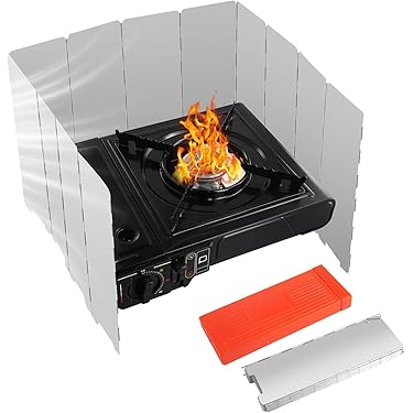 10 Pare-brise Coupe-vent Pour Réchaud à Gaz - Protection Extérieure Camping - Neuf