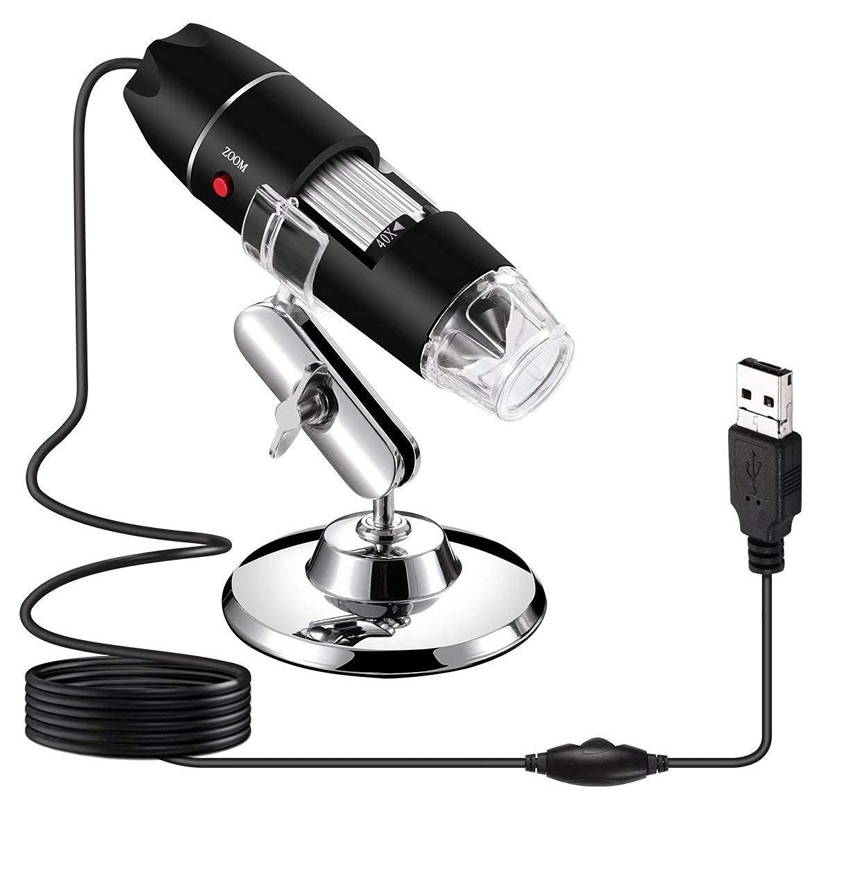 Tobo USB Microscope, 40X-1600X Digital Microscope 3 in 1 PCB Microscope Camera Magnification Endoscope Camera Portable Microscope, Windows 7/8/10, Mac, Android with OTG, Linux-TD-584IM.