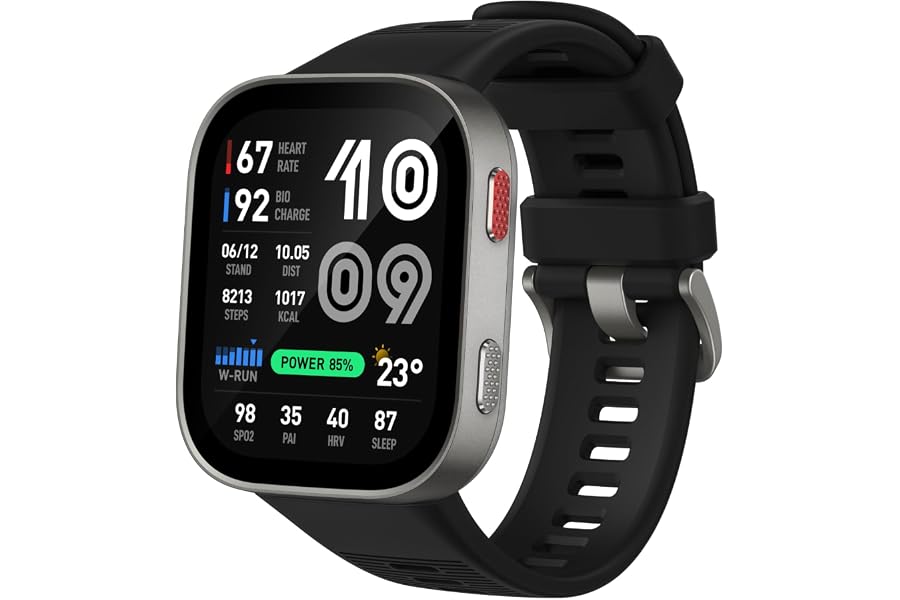 Amazfit Bip MAX 50 mm Smartwatch Reloj Inteligente, Pantalla AMOLED 2,07", hasta 20 Días, GPS & Mapas, 4 GB Almacenamiento, E