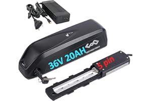 HXRFOAK Batterie Velo Electrique 36V 20AH (5 Pins) Batterie Rechargeable au Lithium-ION Batterie pour 36V 500W 250W Motor