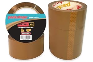 Packatape Brown Packing Tape General Purpose Packaging Tape for Sealing Parcels and Boxes Heavy Duty Adhesive for Secure Shipping Home Office Warehouse Versatile Brown Tape for Packing and Packaging
