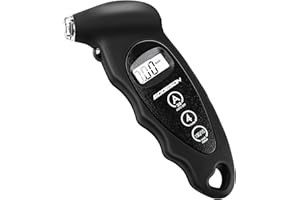 GODESON Digital Tyre Pressure Gauge 150 PSI 10 Bar with 4 Settings, Car Accessory with Backlit LCD, Tyre Gauge Suitable for Cars, Trucks, Bicycles,Motorcycles