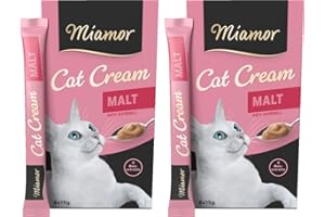 Miamor Cat Snack Cream Malt - Lot de 2 boîtes de 6 x 15 g + 1 sachet gratuit - Une récompense saine sans additifs inutiles - Délicieuse collation à lécher