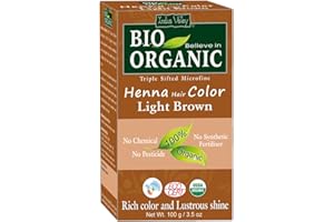 ‎INDUS VALLEY INDUS VALLEY 100% Bio Hellbraune Henna-Haarfarbe, dreifach gesiebt, mikrofeines Puder