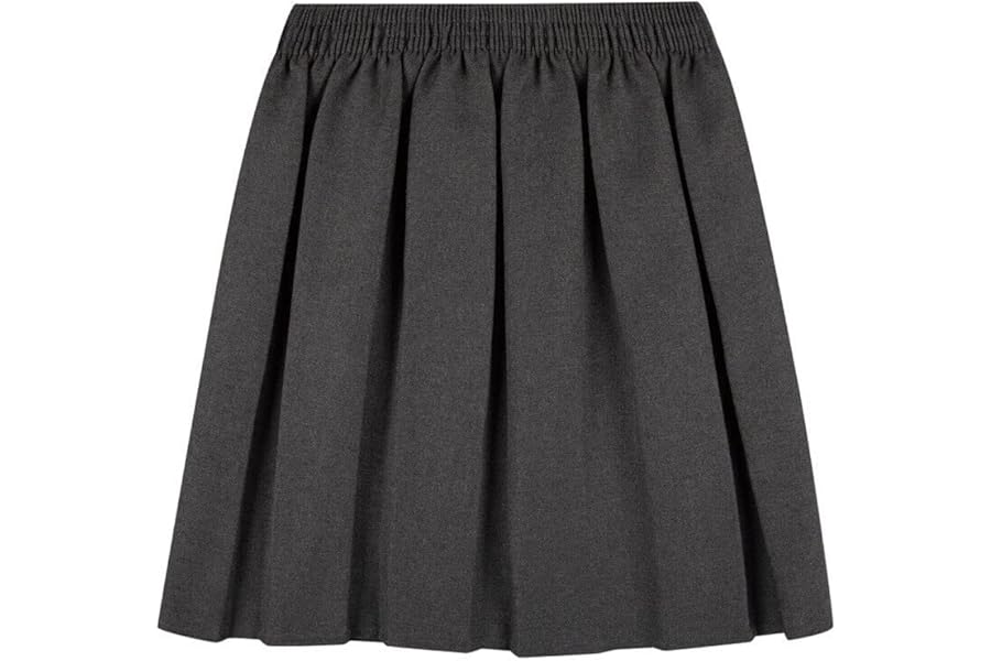 LUXFAB UK School Uniform Girls Summer Formal Dress Bottom Full Elastic Box Pleat Skirt Only Uniform