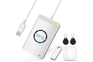 NIERBO Lettore usb2.0 Scrittore di Smart Card ACR122U RFID Compatibile PC/SC 424 Kbps Supporta ISO 14443 A&B Mifare Felica e 4 Tipi di Tag NFC (ISO/IEC 18092) per sistema operativo Windows XP