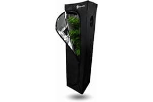 Paluvills Tienda de campaña para cultivo de 40 x 40 x 160 cm con gestión de cables, ventana, varillaje de metal, tela 1680D, bolsa para accesorios de cultivo, caja de cultivo interior, el mejor