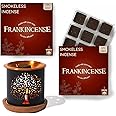 Frankincense Incense Bricks & Tree of Life Exotic Burner by Aromafume | 2 Trays x 9 bricks | Boswellia Carterii & Boswellia Serrata Extract, Native to East Africa & India | Low-smoke & Non-toxic