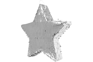 M7 PACKAGING Star Pinata Silver, 45cm, Festive Decoration for Birthday Celebrations Smashing for Christmas Games Xmas Party Decorations Indoor Christmas Pinata Gifts for Kids