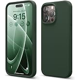 Merwish Apple iPhone 14 Pro Max Uyumlu &Ouml;zel İpeksi Dokunuş Hissi Veren İ&ccedil;i Yumuşak Kadife Lansman Silikon Kılıf Kapak (Haki)