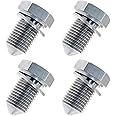JNNJ 4 Pieces Universal Magnetic Oil Drain Plugs, Car Engine Oil Drain Plug, Aluminum Alloy Screw Magnetic Oil Pan Sump Return Drain Plug Bung, Drains Plug Engine, for Car, Motorcycle, Truck