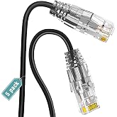 Ercielook Cat6a 0.5m 10Gbps Patch Panel Cable 5 Pack | Frequency 550MHz, 28AWG pure copper wire. Ideal for switch, router and