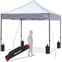 ABCCANOPY Gazebo Pop-up 2x2 M - Con 2 Pareti Solari, Impermeabile, Telaio Grigio - Inclusa Borsa Con Ruote, Picchetti E Sacchi Di Sabbia