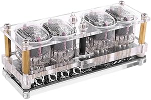 BIlinli IN-12 Glow Tube Clock 4-Bit DS3231 IN12 Nixie Tube Clock Vintage Steampunk Decor Regalo con retroilluminazione a LED RGB Multicolore