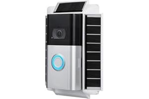 Wasserstein Support de chargeur solaire compatible avec Ring Video Doorbell 3 et 3 Plus - Alimentez en continu votre sonnette annulaire (5 V 0,6 W) (blanc)