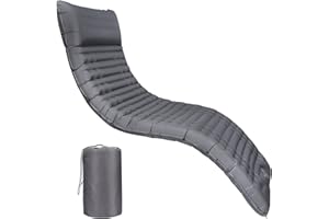 MLMLANT Samodzielny Camping Mat, 10cm Gruby Materac Nadmuchiwany Camping Składany Ultralight, Wodoodporne Nadmuchiwane maty z poduszką turystyczną, Backpacker, Szary