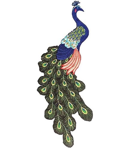 3 Piece Peacock Sequin Embroidery Patches - Sew On Applique For Clothing