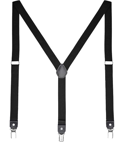 Bretelles à crochet pour hommes et adultes, bretelles en X avec 4 crochets en métal, bretelles élastiques réglables pour pantalon, ceinture robuste, grandes et hautes bretelles acheter à prix bas - livraison