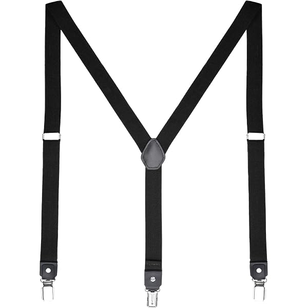 Bretelles Moto Hommes Extra-Résistantes - Clips Métalliques 2,5 Cm - Élastiques Et Réglables - Pour Costume, Pantalon Travail, Moto - Noir