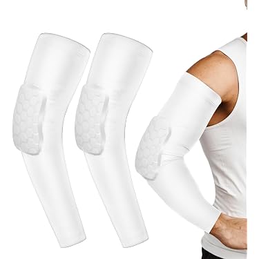 Lot De 2 Coudières Anti-Impact Volleyball – Protection Avant-Bras & Coude Football Basketball – Design Cellulaire Blanc