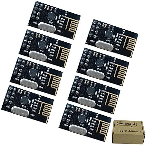Haiworld NRF24L01+ 2.4GHz Wireless RF Antenna Transceiver Module For Arduino Raspberry Pi Compatible (Pack of 8)