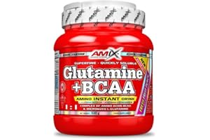 AMIX - Bcaa Glutamina - 530 Gramos - Complemento Alimenticio de Glutamina en Polvo - Reduce el Catabolismo Muscular - Óptimo para Deportistas - Sabor Naranja - Aminoácidos Ramificados