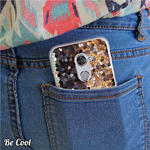 Becool   - Funda Gel Flexible para Vodafone Smart V8  Carcasa TPU fabricada con la mejor Silicona  protege y se adapta a la perfecci  n a tu Smartphone y con nuestro exclusivo dise  o  Mosaico Madera Abstracto 