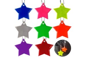 ZWZNBL 8 colgantes reflectantes, reflectores de seguridad, 5,5 cm, 8 colores, para ropa, mochilas, equipaje, cochecitos, sillas de ruedas, ciclismo, caminatas