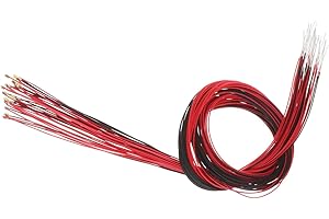 Colcolo 20pcs 0805 Precableado SMD LED Diodo Emisor de lámpara Micro Longitud 11.8in. Rojo Amarillo Azul Naranja DC 3V Luces Precableadas, Blanco