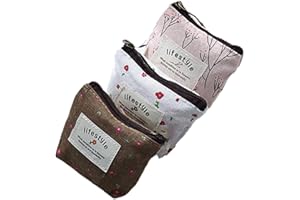 SUFUNE 3 Pezzi Mini Portamonete in Tela, Borsa Portamonete Piccolo, Portamonete Piccolo con Cerniera Donna, Portamonete Donna Tela per Chiavi Rossetto Credito, 3 Stili