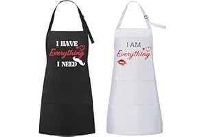 Zidoley 2 Parejas Delantales, Regalos para Parejas Originales, Delantales de Cocina para Hombres y Mujeres, Regalo para Bodas, Compromisos, San Valentín, Navidad