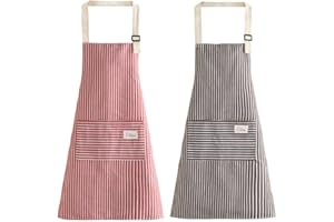 VILIYDUO Delantales de Cocina de 2 piezas,Delantales de Cocina para Mujeres y Hombres,para cocinar, hornear, tareas domésticas