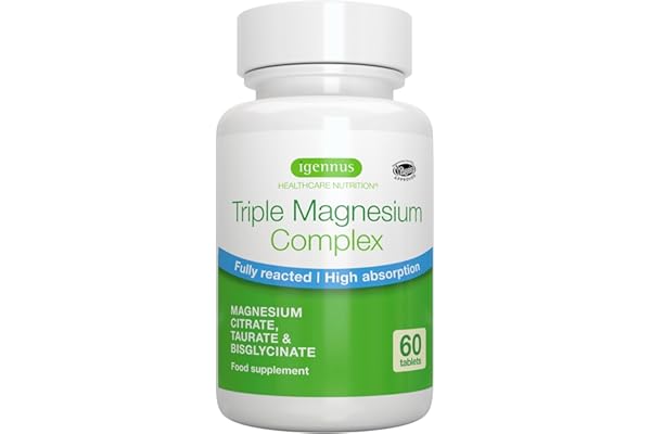 Complexe Triple de Magnésium à Haute Absorption, Bisglycinate, Citrate & Taurate, Sans Additifs Indésirables & Vegan, Magnésium Chélaté & Entièrement Réagi, 30 portions – par Igennus