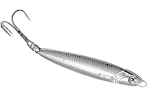 NEWSHOT Fishing Spinner Lures for Mackerel Cod Bass Pike - Silver Minnow Stinger Spinning Lure Saltwater Sea Fishing Accessories 20g 30g 40g 60g