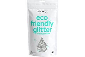 Hemway Biodégradable Eco Body Glitter - cosmétique Safe - 100 g moyenne 1/40 - Argent
