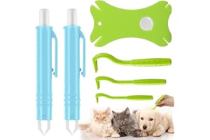 LGZIN 6 in 1 Set Pinzette per Zecche, Pinze per Zecche per Cani e Gatti, Strumenti per La Rimozione delle Zecche, Pinzetta per Zecche, Carte di Zecche, Rimuovere Zecche Set per Animali e Esseri Umani