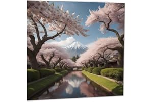 PURPLE FOX Kartka z życzeniami z kwiatami wiśni Japonia 145 x 145 mm