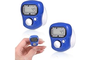 WUIOWPPIC 2 Stück Digitaler Fingerzähler, Elektronische Fingerzähler Reihenzähler Mini Farbiger Handzähler Klicker Zähler Reihenzähler Mini Handzähler für Die Zählung von Innen und Außenaktivitäten