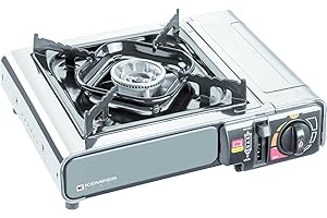 K KEMPER GROUP KEMPER - Réchaud à gaz NOMADE INOX 1900W Allumage piezo Double système de sécurité Mallette