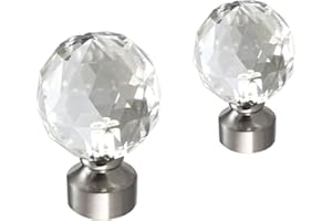 Your Home Online Metal Curtain Pole Rod Pack of 2 Finials/Ends for 19mm 28mm Diameter Poles Brushed Chrome (Set of 2 Milano Finial, 19mm)