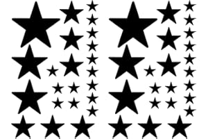 Samunshi® Sterne Aufkleber Set gefüllt Autoaufkleber (schwarz rund 070)