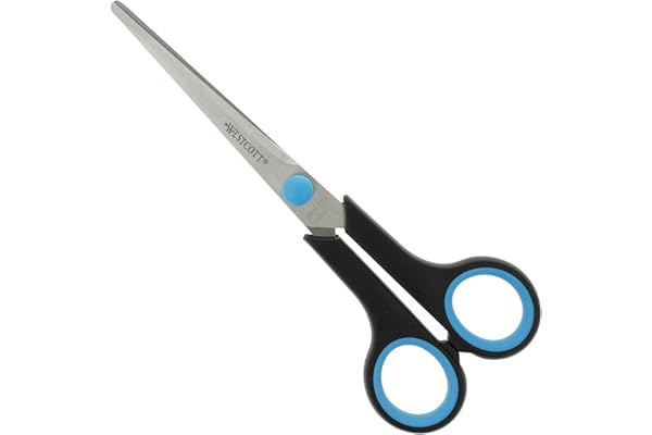 Westcott Easy Grip - Tijeras, 18 cm, color azul/negro