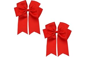 AMISSZ Fermaglio per capelli per ragazze, 2 pezzi, per ragazze, con fiocco, rosso, grande fiocco, accessorio per capelli, accessorio per capelli, per donne, ragazze, donne, feste di Natale