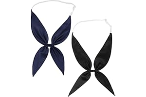 NiceYnn Nœud Papillon Bande Réglable Pré-Noué Cravate Couleur Uni Uniforme Scolaire Chemise