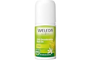 Weleda - Desodorante Roll-On de Citrus, 24h de Protección, Unisex, 100% Natural, Sin Sales de Aluminio, con Aroma Cítrico, Vegano - 50 ml, el embalaje puede variar