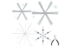 Hestya 32 Stück Weihnachten Schneeflocken Draht Drahtsterne Rohlinge mit Spitzzange Drahtsterne für Perlensterne Metallsterne zum Basteln für Winter Weihnachtsdeko 9,5 cm und 11,5 cm