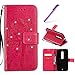 Produktbild EMAXELERS Motorola Moto X Play Hülle Glitzer Bling Wishing Tree Schmetterling PU Leder Flip Magnetisch Book Wallet Brieftasche Hülle für Moto X Play,Rose Wishing Tree with Diamond